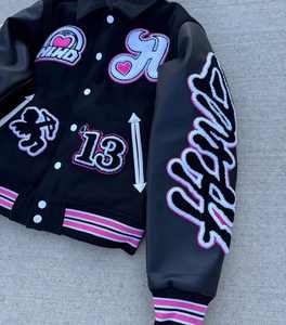 Chaqueta Varsity Acolchada con Capucha, Unisex, Casual, Resistente al Viento, de Lona, con Bordado Chenille, Forro de Algodón/Lana, Personalizable, al por Mayor - Product Image 3