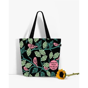 <b>Large</b> Zipper Tote <b>Bag</b> Sparrow Love Durable 12oz <b>Canvas</b> Eco-Friendly Heat Transfer Printed Medium Long for Daily Use Advertising - Product Image 1