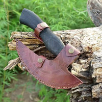 Hochwertiger Industrieller 7-Zoll Kohlenstoffstahl-Pizzaschneider mit Mini-Eschenholzgriff und Tomahawk-Kopf für Outdoor-Multifunktions-Pizza