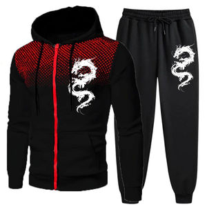 เสื้อกันหนาวมีซิปอเนกประสงค์สำหรับผู้ชายเสื้อฮู้ดกางเกงวิ่งจ๊อกกิ้งมีฮู้ดแฟชั่นฤดูใบไม้ร่วงฤดูหนาว - Product Image 1