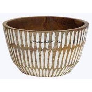 Cuenco tradicional hecho a mano de último diseño para servir alimentos, hecho de madera y esmalte, cuenco para Mezclar alimentos de gran tamaño - Product Image 5