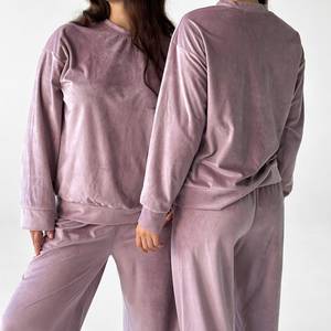 Casual Winter Warm Loungewear Satin <b>Trousers</b> Wide Leg with <b>Elastic</b> <b>Waist</b> Closure Solid Pattern Mid-<b>Waist</b> Pant Style - Product Image 4