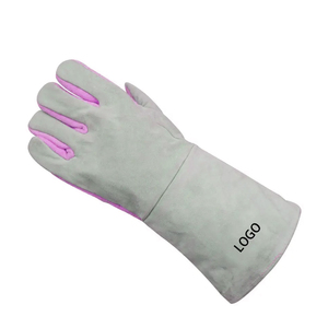 Robuste 14 pouces résistant à la chaleur vache fendu cuir gants de travail de soudage main sécurité travail Tig Mig gants de soudage pour soudeur - Product Image 5