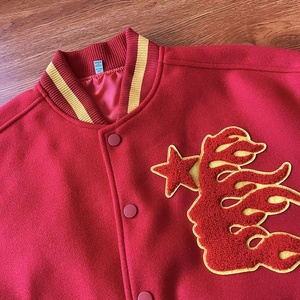 Chaqueta universitaria bordada personalizada para hombre, ropa de calle Unisex, chaqueta universitaria de béisbol, chaquetas de gran tamaño con mangas de cuero Letterman - Product Image 3