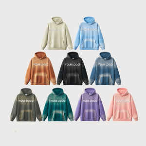 OEM Custom Men's High Street Winter Plush Thickened Washed Worn Out Tracksuit Custom Acid Wash Hoodies and <b>Sweatpants</b> <b>Set</b> Men - Product Image 2