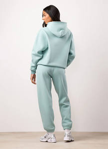Dernier modèle de survêtement pour femmes 365 coupe décontractée sweat à capuche vert brume et jogger avec poche 2 pièces pour gym et vêtements de sport décontractés - Product Image 2