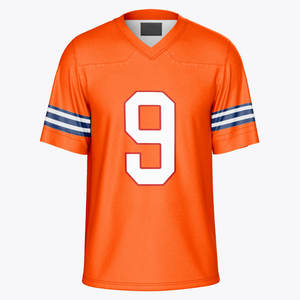 Maillot de football américain à col en V, couleur unie et motif uni, personnalisable avec étiquette privée - Product Image 1