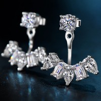 Boucles d'oreilles en argent sterling S925 avec moissanite 6 carats, design à corps divisé de 22 mm, plaqué rhodium, pour femmes, fabricant de bijoux de mariée
