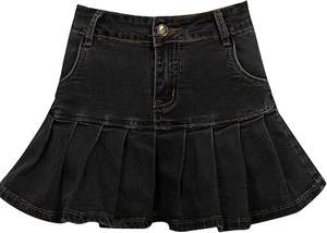 Offre Spéciale Design personnalisé femmes bouton up jupes longues été lavé 100% coton tissu Denim jupe - Product Image 3