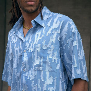 Les fabricants ont personnalisé vos shorts hommes Streetwear veste à empiècements en denim deux pièces ensembles courts en denim - Product Image 6