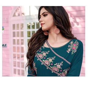 Robe longue et évasée pour femmes, collection de vêtements de fête, à broderie kali, pour toutes les saisons, vêtements de fête, exportation royale, nouvelle collection - Product Image 1