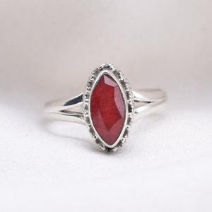 Handmade Ring 925 Solid Silver Jewelry for Women 925 Sterling Silver Ruby Gemstone Boho Style Ring Gift for <b>Sister</b> - Product Image 1