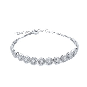 White CZ Stone Heart Design Sterling <b>Silver</b> <b>Charm</b> <b>Bracelet</b> Wholesale Handmade 925 Sterling <b>Silver</b> Jewelry - Product Image 2