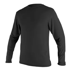 Kunden spezifische schwarze Farbe Langarm Rash Guard für Jungen Schwimm hemd aus hochwertigem Stoff Totally OEM Design