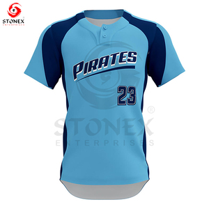 Best Men's Short Sleeve Softball Jersey Outfit Custom Button New Design Fast Delivery Sublimation Technique <b>Print</b> OEM <b>Service</b> - Product Image 3