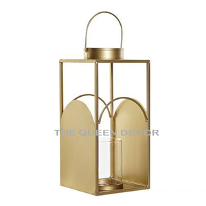 Fancy Stylish Aluminio Metal Único Cuadrado Pilar Forma Plateado Vela decorativa Linterna Calidad Premium - Product Image 4