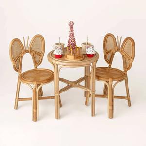 Rattan kids <b>chair</b> with bow-shaped backrest seating for <b>toddler</b> baby comfortable children <b>chairs</b> - Product Image 2