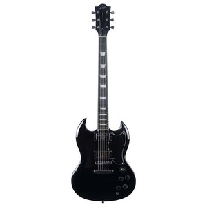 Guitarra Eléctrica Eko Serie 300, Lacada en Negro, Tapa de Abeto Sólido, Fondo y Laterales de Palisandro/Arce, Escala de 628 mm, Humbucker H-H, 05134028 - Product Image 1