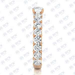 0,90 TCW redondo brillante corte solitario con acentos Moissanite anillo para mujer/anillo de regalo de aniversario banda para amor regalo de cumpleaños - Product Image 4