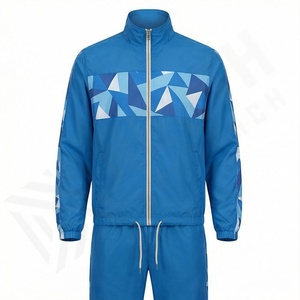 Conjunto Corto de Chaqueta Cortavientos Ajustada de Nailon para Hombre, Ligero, de Secado Rápido, Chaqueta y Pantalones de Chándal de Dos Piezas, Ropa Deportiva con Logotipo Personalizado - Product Image 1