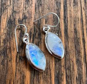 925 Sterling Silver Boho Style Rainbow Moonstone Gemstone Earrings Handmade Jewelry for Party Women's Gift - Product Image 2