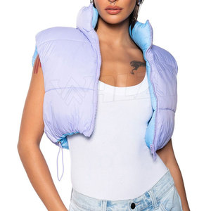 Precio al por mayor por encargo superventas Crop Top Puffer Vest alta calidad bajo precio Crop Top Puffer Vest - Product Image 1