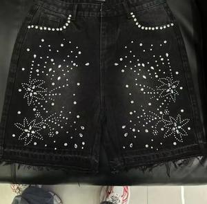 Pantalones cortos de hombre con diseño de piedra con estilo premium Pantalones cortos de mezclilla lavados de color de alta calidad 2025 Personalizar Jorts desgastados - Product Image 2