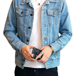 Dernières tendances en matière de vestes en jean pour hommes, manches longues, couleur claire, coupe classique, couture de qualité supérieure, vestes en jean pour hommes sur mesure - Product Image 3