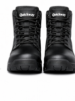 Botas de Trekking de Cuero para Hombre, con Cordones, Ligeras, para Senderismo, Trabajo Táctico, Color Negro