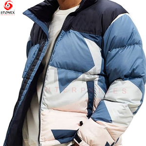 Best Performance Men's Slim Fit Winter Puffer <b>Jackets</b> Quick Dry Trending <b>Canvas</b> with Stand Collar Customizable Multi Colors - Product Image 5