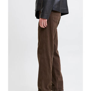 Jeans décontractés pour hommes, coupe droite extensible, ample, grande taille, pantalon personnalisé de haute qualité, jeans baggy délavés clairs, pantalon en denim - Product Image 4