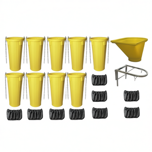 ชุดรางขยะ HDPE สำหรับรีไซเคิล 1 ฮ็อปเปอร์ 1 โครงรองรับ 9 รางพร้อมปลอกกันฝุ่น - Product Image 3