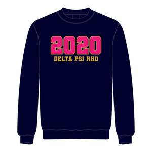 Delta Psi Rho Sorority Crewneck Sweatshirt Navy Cotton Poly Founding Year 2020 Greek Life Apparel Soft Comfortable Casual Wear - Product Image 1
