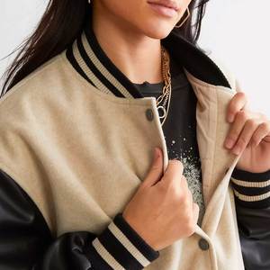 Chaqueta universitaria de gran tamaño para mujer, abrigo con letras de béisbol a la moda, logotipo personalizado, estilo universitario, prendas de vestir exteriores informales para ventas al por mayor - Product Image 5