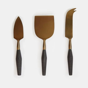 Ensemble de couteaux à fromage en laiton de qualité supérieure avec un design moderne et simple allant au lave-vaisselle manuel pour les intérieurs de service à manger décoratifs - Product Image 1