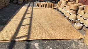 Alfombra Artesanal Ecológica Rectangular Grande de Jacinto de Agua Natural con Base de Yute, Pelo Mediano de 5-10 mm de Grosor, Estilo Clásico - Product Image 4