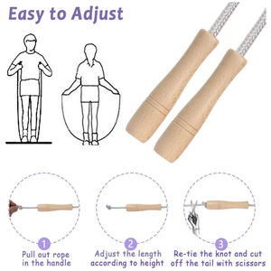 Cuerda para Saltar para Niños, Cuerda de Saltar Ajustable de Algodón de 8.5 Pies con Mango de Madera - Product Image 2