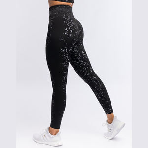2024 Custom Sports <b>Leggings</b> for <b>Women</b> High-Waisted Spandex Yoga Wear Solid <b>Pattern</b> Fitness <b>Leggings</b> Mid-Waist Type - Product Image 1