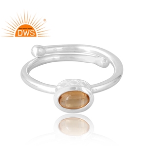 แหวนพลอยซิทรีนธรรมชาติทำจากเงินสเตอลิง925ผลิตตามสั่ง - Product Image 3