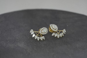 Pendientes de diamantes blancos cultivados en laboratorio con claridad VS1 a la moda IGI SGL certificado chapado en oro rosa elegante regalo de boda - Product Image 3