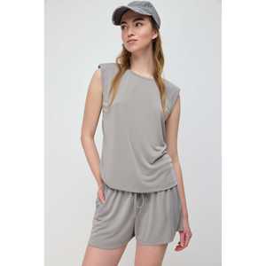 เสื้อยืดแขนกุดลำลองมีแผ่นรองไหล่ 100% โมดอล - Product Image 1