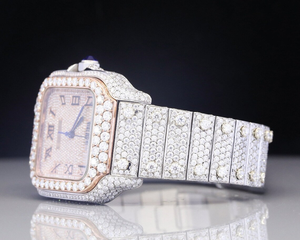Nueva moda VVS Clarity Moissanite Diamond Watch estilo helado Movimiento ETA de lujo para regalar del proveedor del fabricante indio - Product Image 4