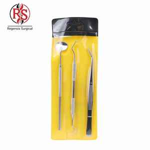 Kit d'examen dentaire, miroir de blanchiment des dents, cure-dent, pinces, ensemble d'examen de base pour dentiste, 3 pièces - Product Image 2