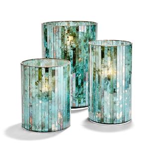 Décoration de Table Design de mosaïque de verre Multiple avec support porte-bougie de cheminée en verre finition Antique lampe à bougie Hurricane - Product Image 6