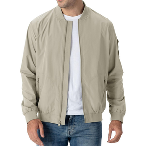 Chaqueta Bomber de béisbol de poliéster 100% al por mayor de alta calidad de tela de satén logotipo personalizado decoración de bolsillo con soporte para invierno al aire libre - Product Image 4