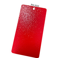 Revêtement en poudre polyester rouge RAL3002 effet froissé