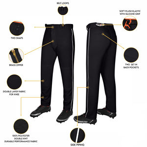 Pantalons de baseball professionnels pour hommes avec double protection des genoux et style bas pour une performance et une durabilité maximales sur le terrain - Product Image 3