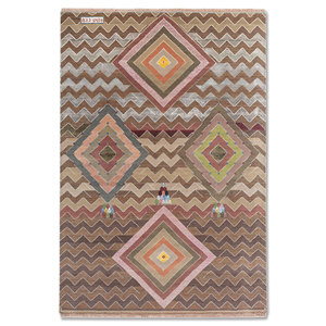 Alfombra de Lana y Seda de Bambú Anudada a Mano Freedom Manchaha Rosa Púrpura, 10 mm, Geométrica, Rectangular, para el Hogar, el Suelo del Pasillo - Les-8351 - Product Image 1