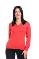 Pull en coton 100 % léger et fin à manches longues et col en V surdimensionné pour femme Hilary – Confortable, élégant et décontracté, tricot plat à l'avant