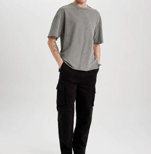 T-shirt en coton double couche surdimensionné et lourd pour hommes 100% coton DTG Print Boxy Design Top Tee Tops pour hommes - Product Image 5